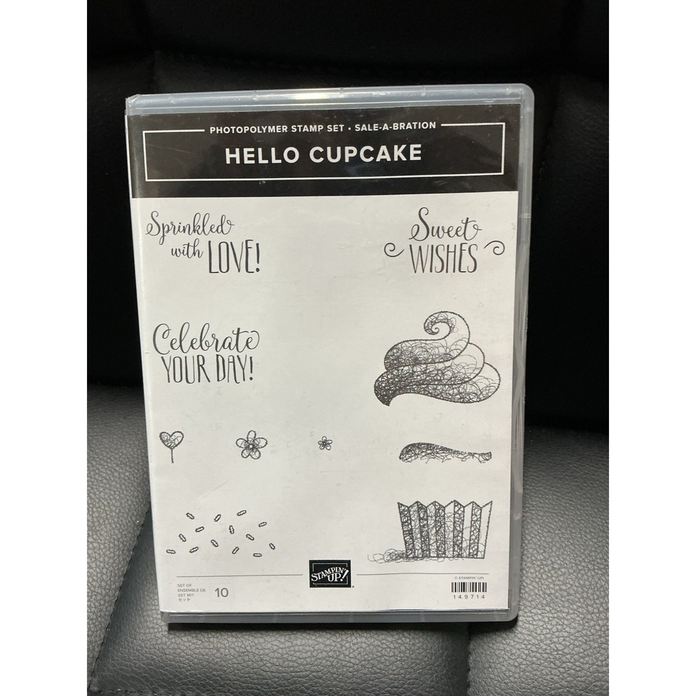 Stampin' Up! Hello Cupcake Cling Stamp Set 10 Stamps Brand New!